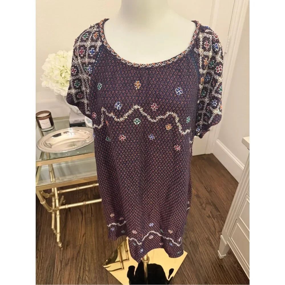 Free People in the Clouds Embroidered Embellished Mini Dress-Tunic
TT15 - Picture 3 of 9
